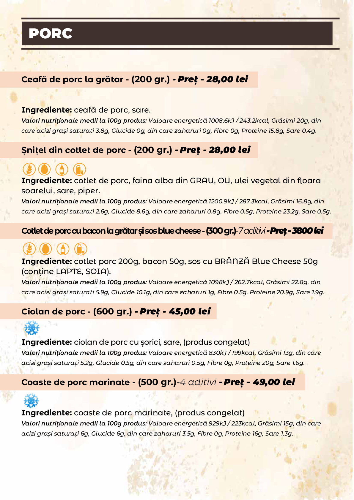 Meniu Casa Rustica